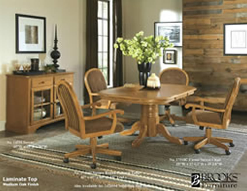 Brooks Dining Rooms Solid Wood, Rolling Dining Room Chairs With Arms
