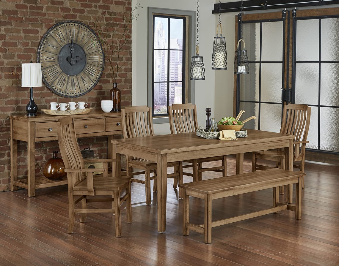 Simply Dining Natural Maple Artisan, Solid Maple Dining Room Table And Chairs